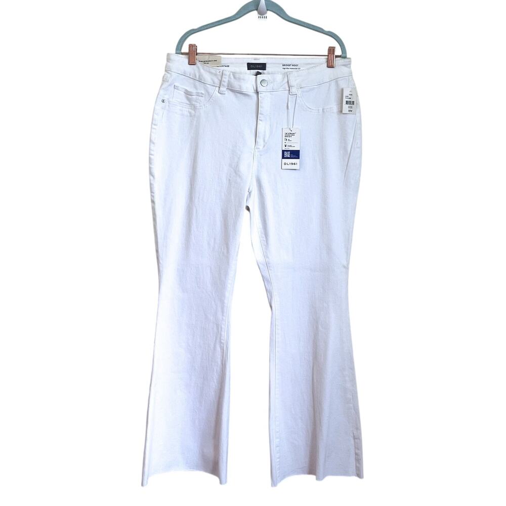DL Vintage Bridget Boot Wide Leg High Rise Womens Jeans Size 18W White Preppy